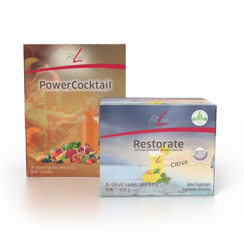 FitLine PowerCocktail 与 Restorate 产品组合